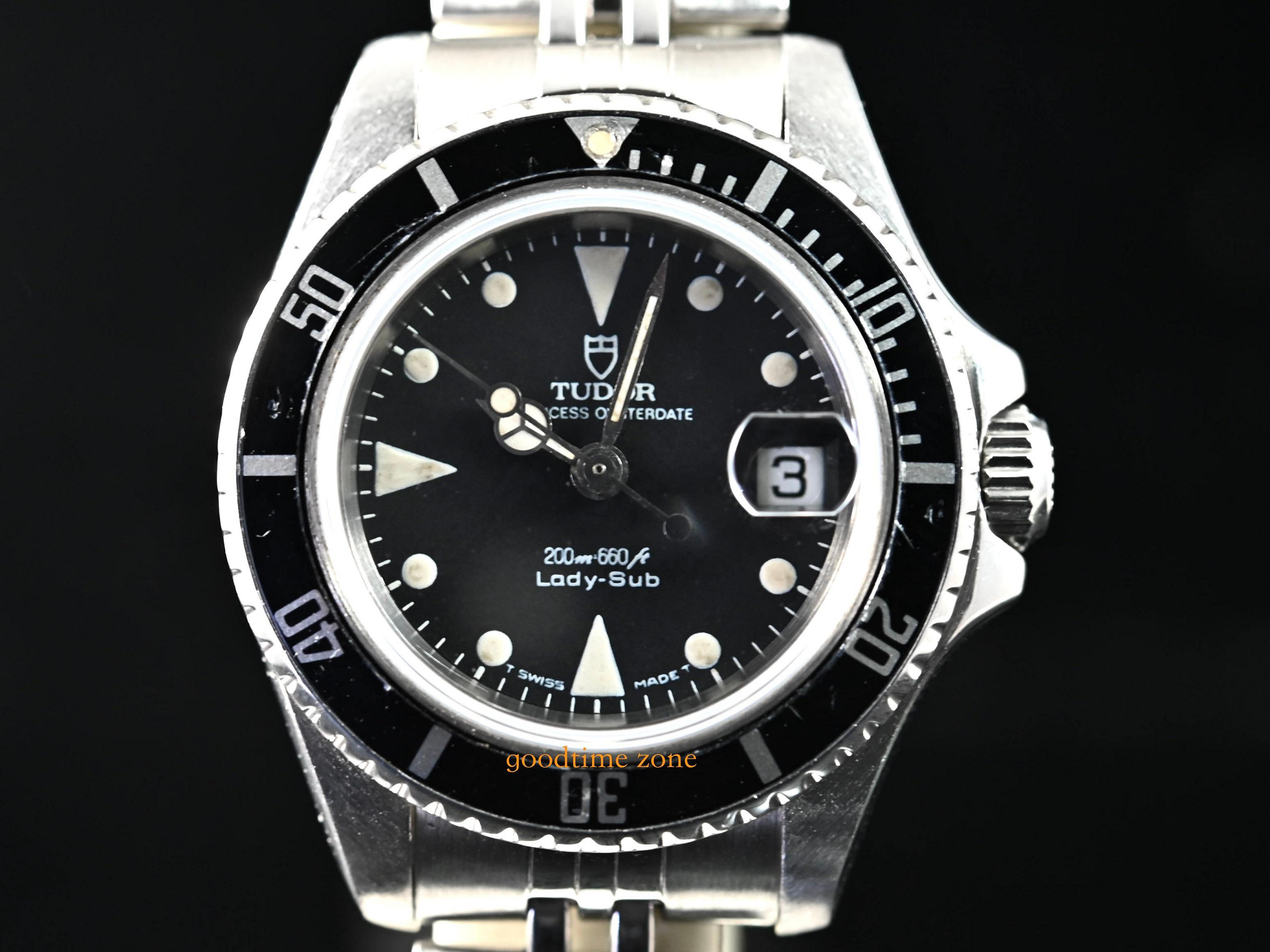 TUDOR 帝舵 96090 Bady-Sub 絕版 Matte Dial 膏藥面 Rolex底蓋 黑水鬼 女錶 27mm